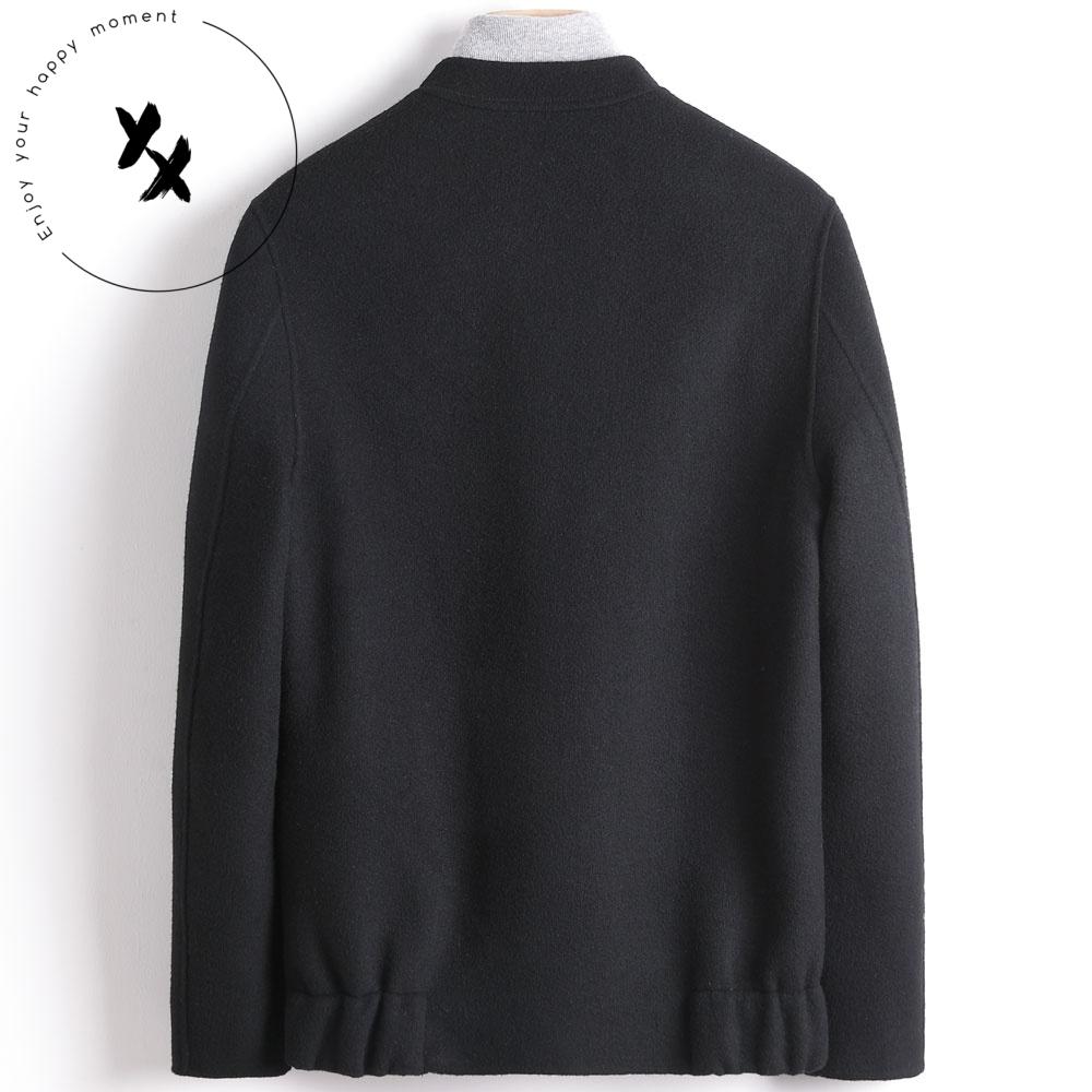 Light Luxury Men's Autumn Winter Slim-fit Jacket Simple Fashionable Double-sided Wool Coat With Baseball Collar