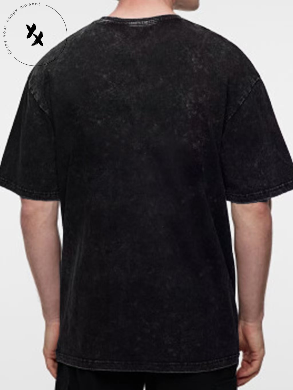 Vintage Retro Hip Hop Rock Style Men's Casual Short Sleeve T-shirt Distressed Wash Edged Design Printed Loose Underlay Blank