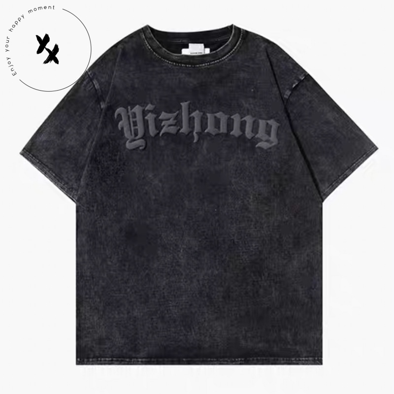 Custom 3d Puff Printing Fried Snowflake Vintage Heavyweight Cotton Short Sleeve T-shirt Summer T-shirt Oversize T-shirt