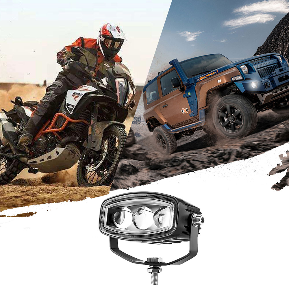 Three bead yellow lens LED auxiliary spotlight