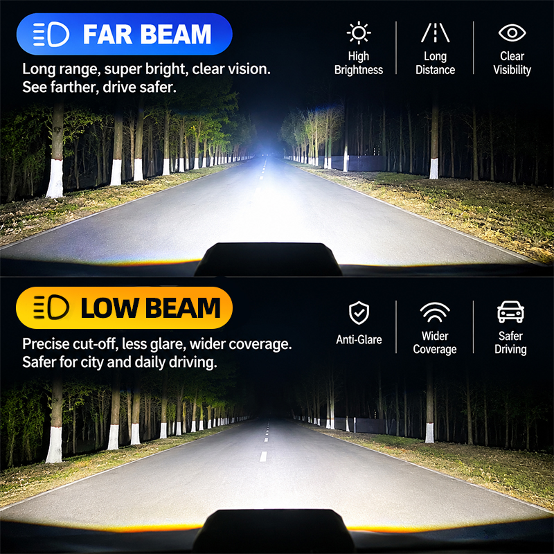 T18 3 Lens LED Grille Spotlight, 75W Low /100W High Beam Projector Offroad Light, IP68 Waterproof Anti-Glare Cutoff Line Auxiliary Driving Light for 4x4, Truck, SUV Off-Road Modification