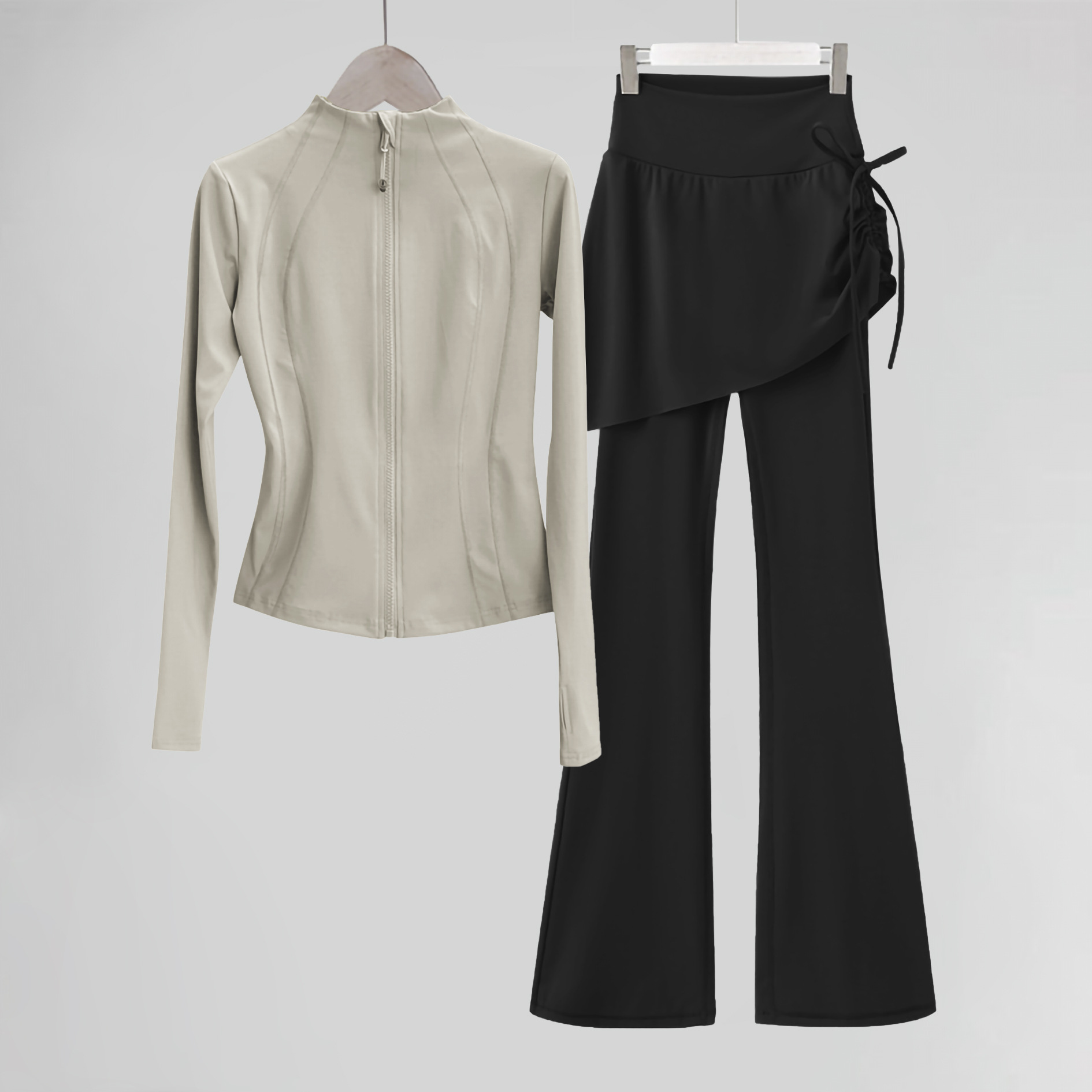 A1 New Trend Women's Yoga Outfit Set Autumn Winter | Slim-Fit Stand-Up Collar Jacket | For Training, Running, Fitness & Hiking