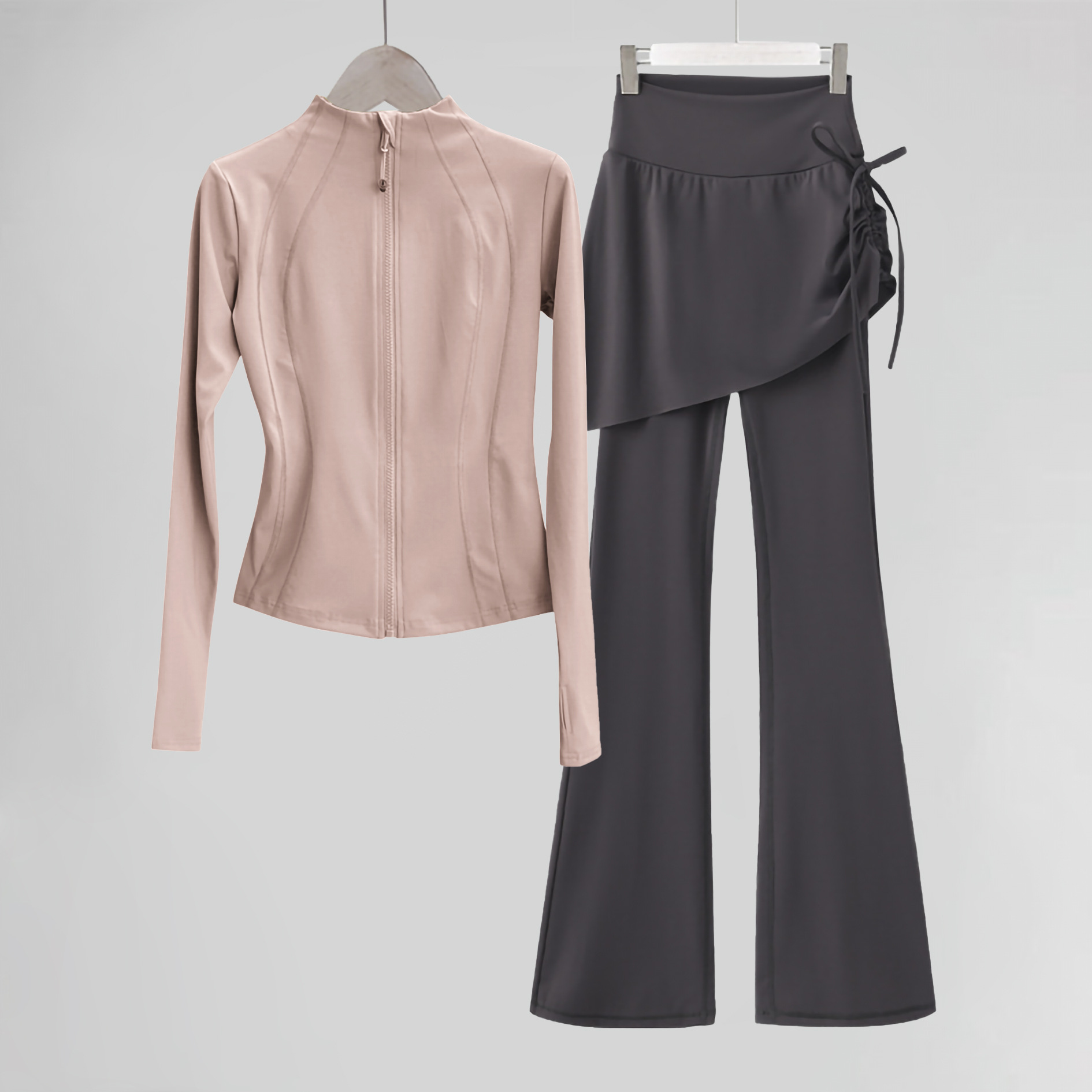 A1 New Trend Women's Yoga Outfit Set Autumn Winter | Slim-Fit Stand-Up Collar Jacket | For Training, Running, Fitness & Hiking