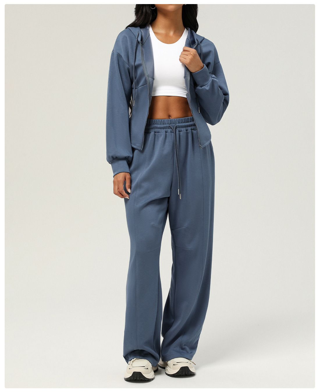 A37 New Arrival Autumn & Winter Sports Suit - 2-Piece Set with Loose Hooded Jacket & Casual Sweatpants for Outdoor Running & Fitness