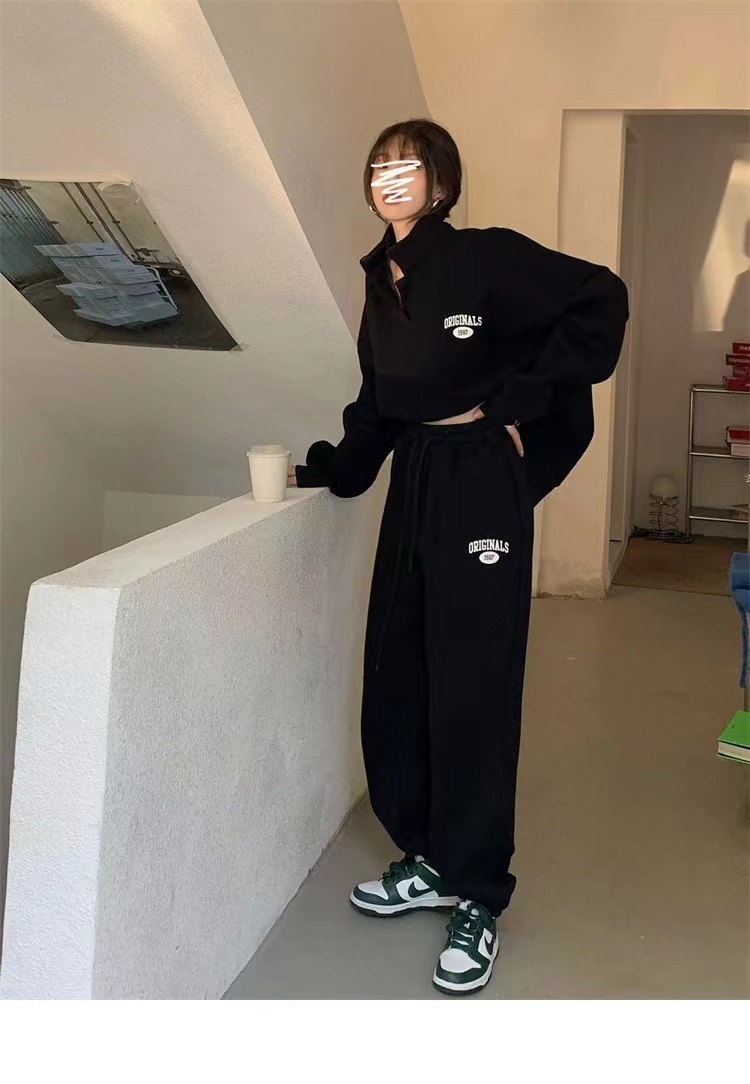 A38 2025 Autumn & Winter New Arrival Premium Fleece-Lined Sweatsuit - Stylish Casual 2-Piece Set for Running & Sports