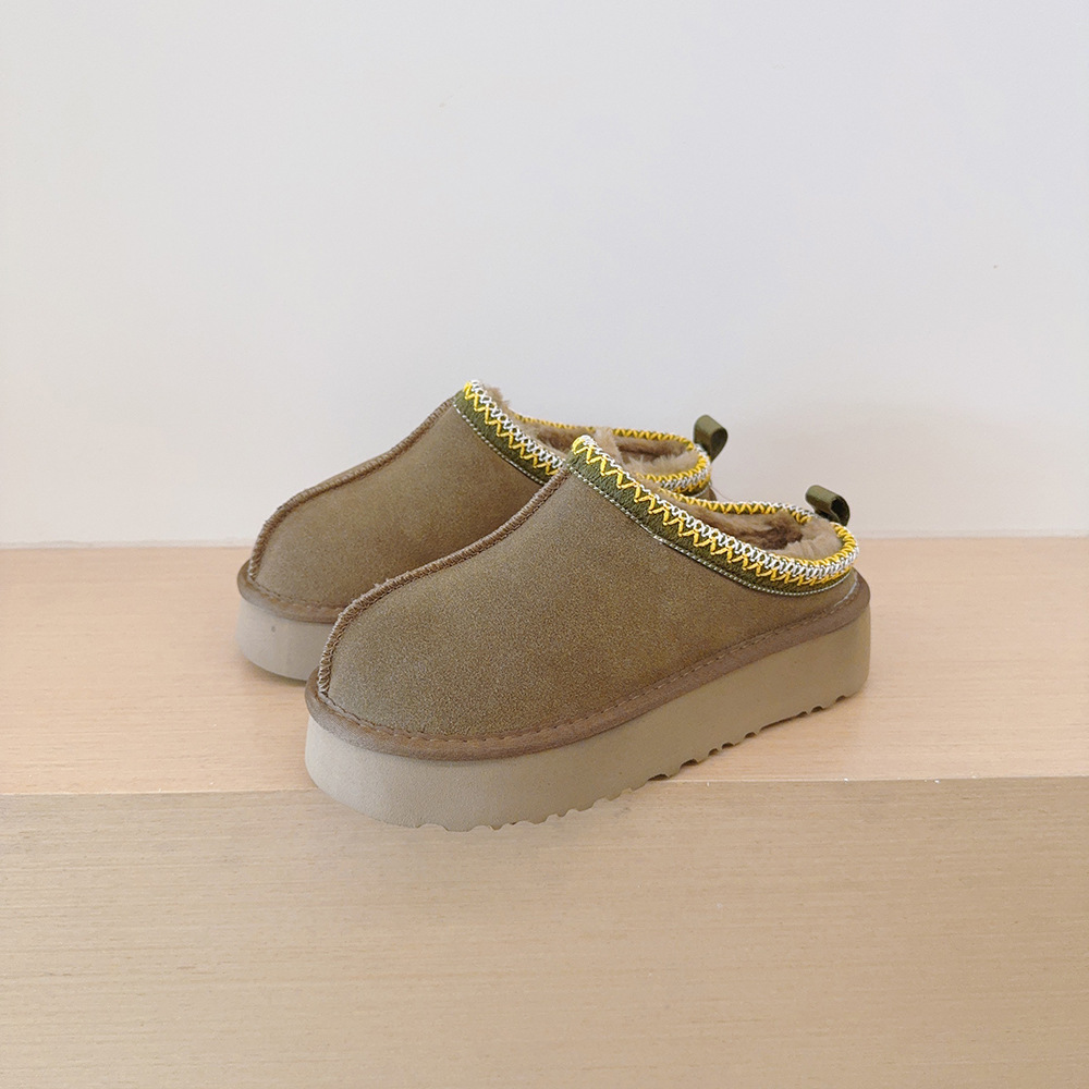 26  Thick-soled snow boots, low-top slip-on slip-ons, woven ethnic style plus velvet warm women's boots