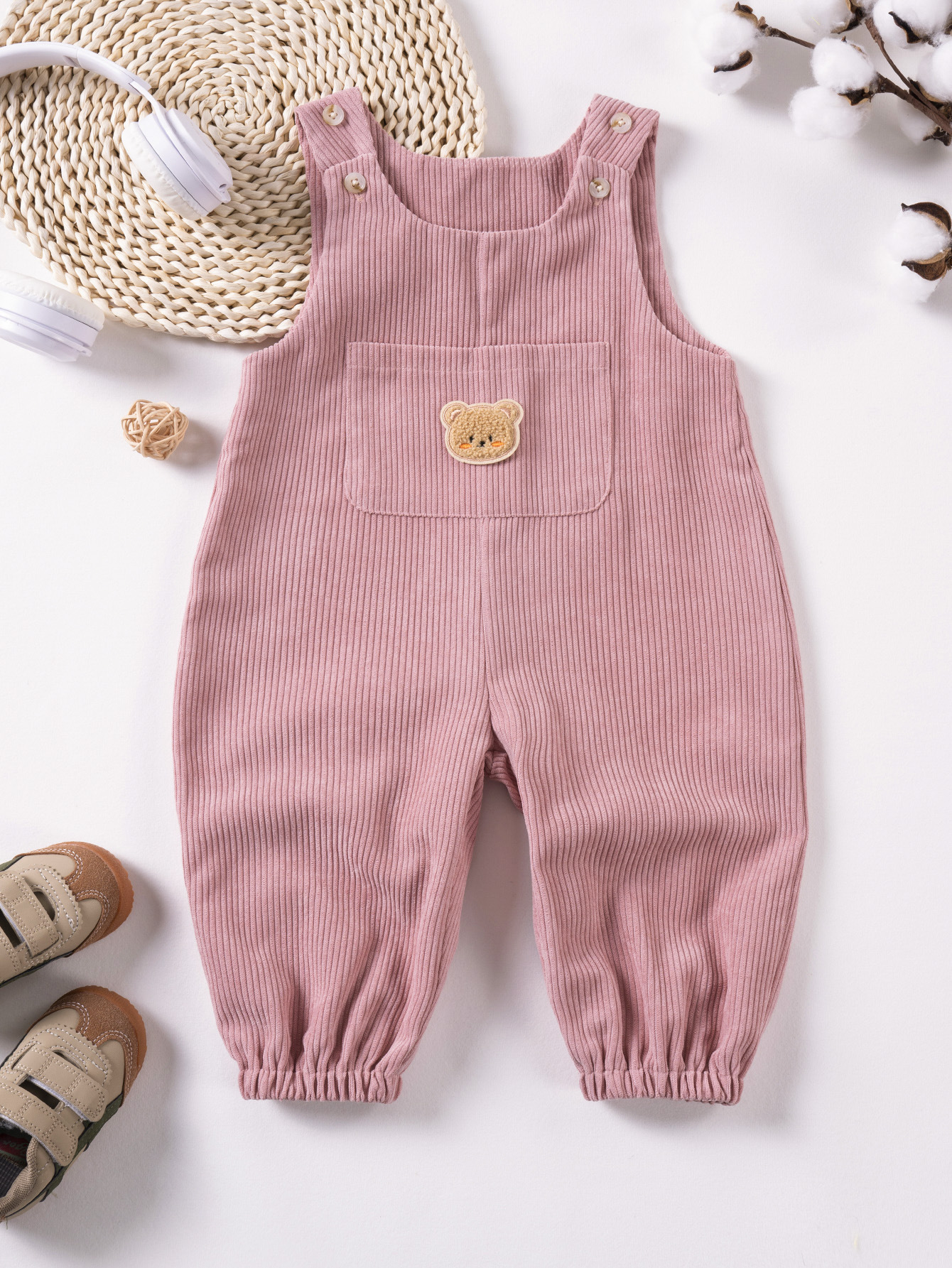 A74 In-Stock Cross-Border Baby Romper 0-24 Months: Soft Corduroy with Snap Buttons Overalls