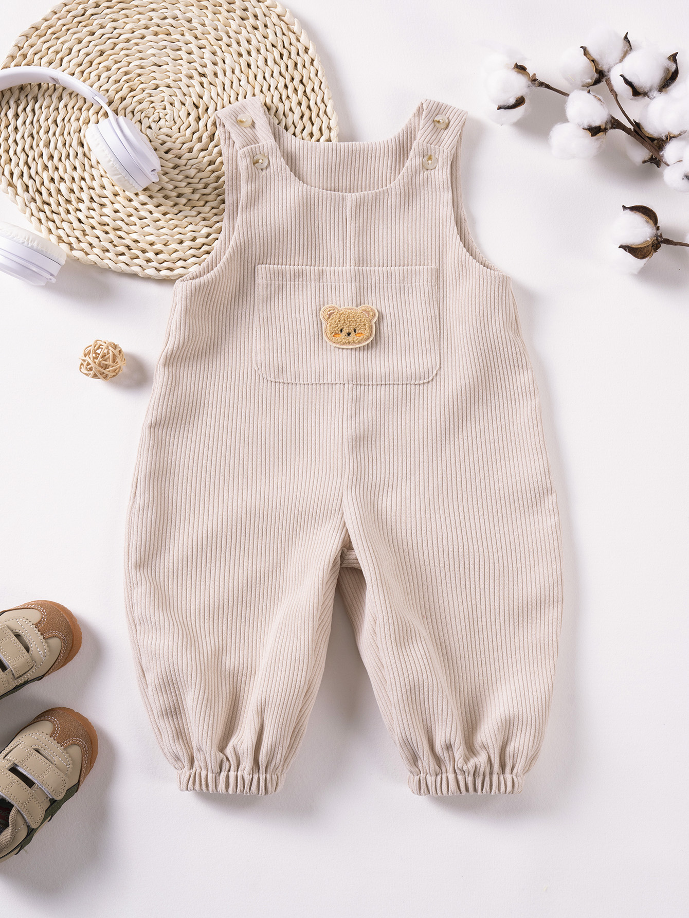A74 In-Stock Cross-Border Baby Romper 0-24 Months: Soft Corduroy with Snap Buttons Overalls