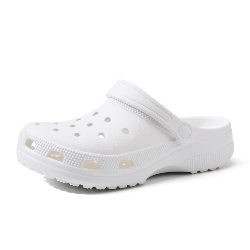 51 Pure white summer EVA casual clogs for women, non-slip outdoor slippers, height-increasing, odor-resistant outdoor couple sandals