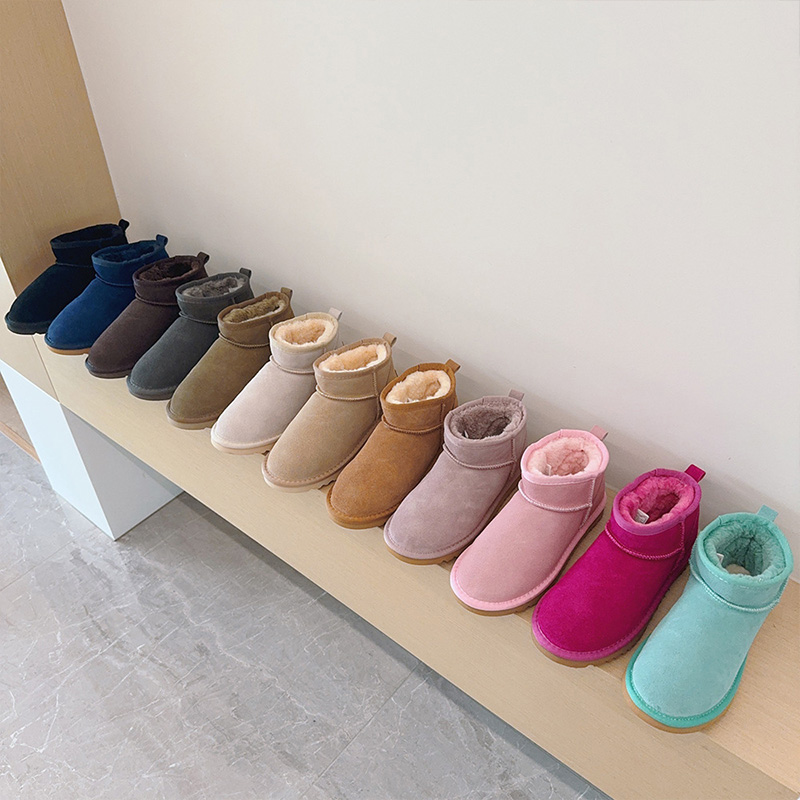 NH3 UGG style genuine leather women's snow boots   Filled leather mini short boots for women, winter thick and warm cotton shoes