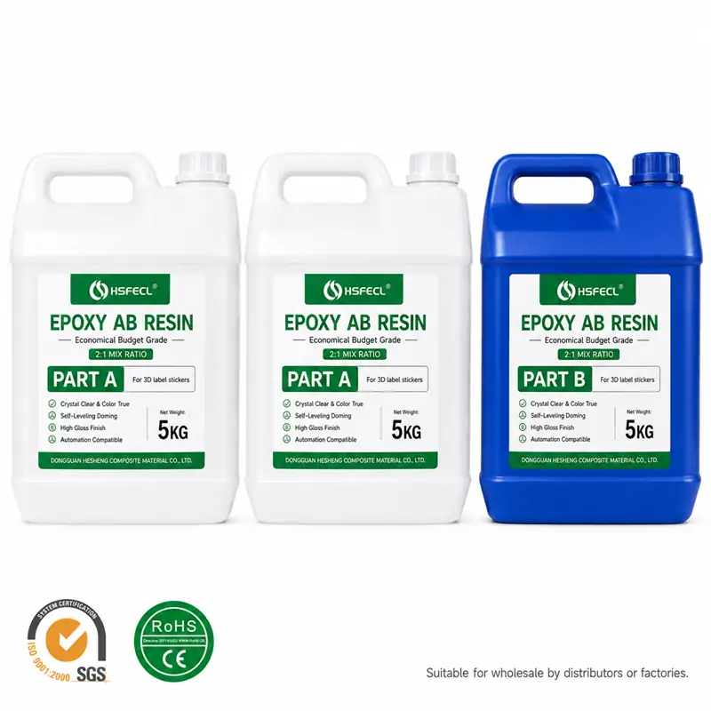 3:1/2:1 Clear Epoxy Doming Glue for Indoor Labels | Wholesale 2-Part Resin