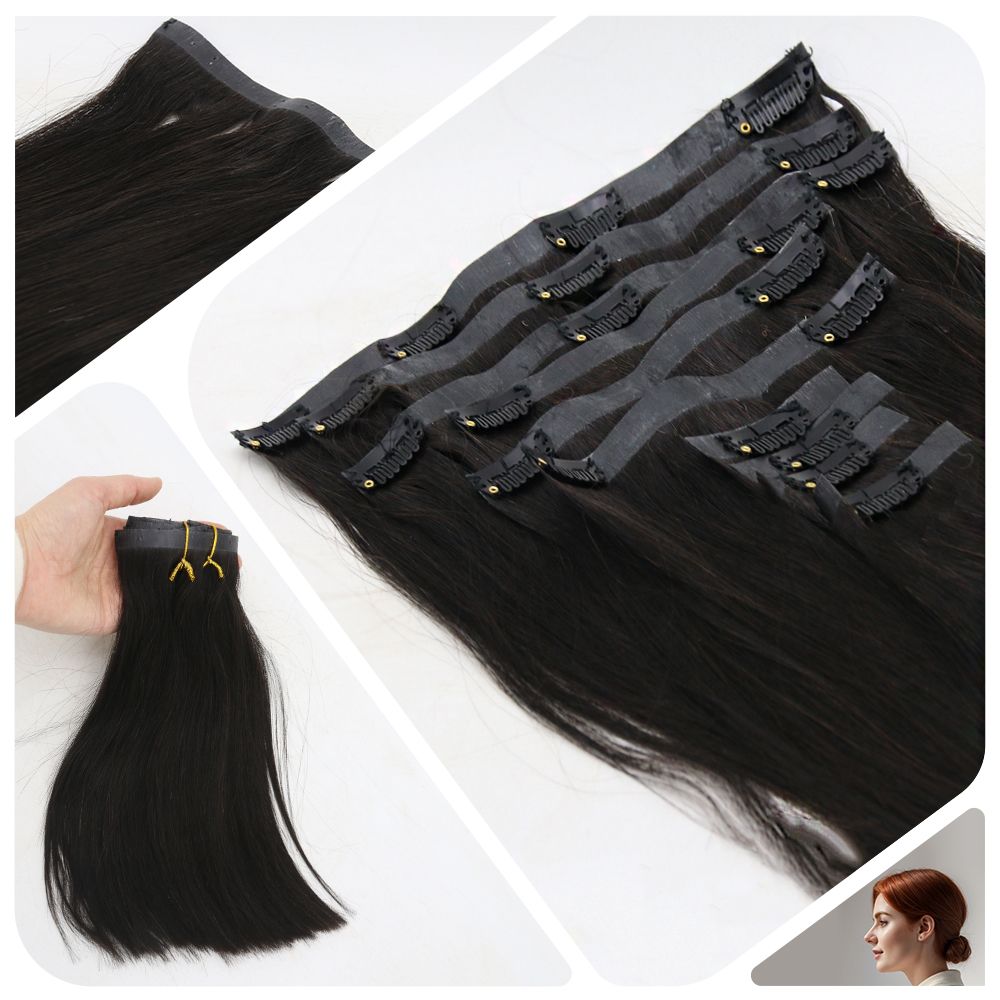 LE29  PU Clip In Hair Extension  