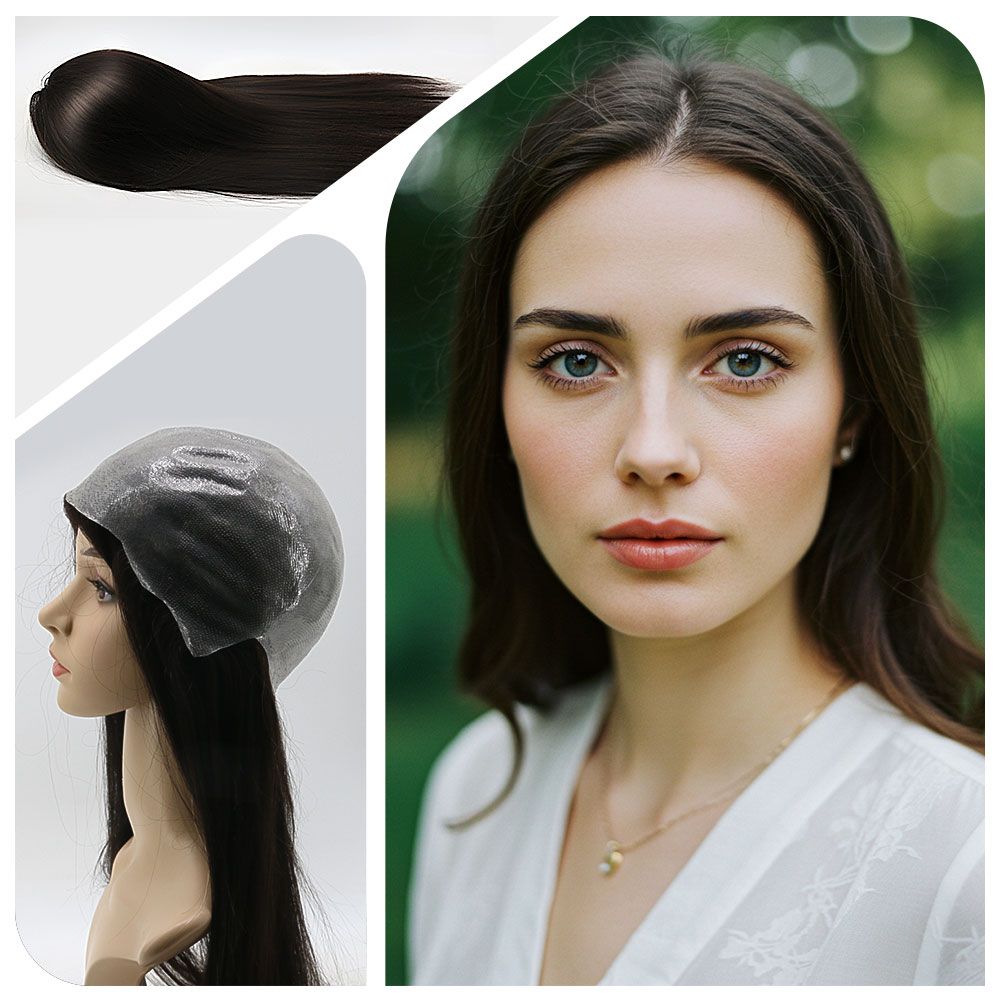 W3 All pu knotted base, indian hair 