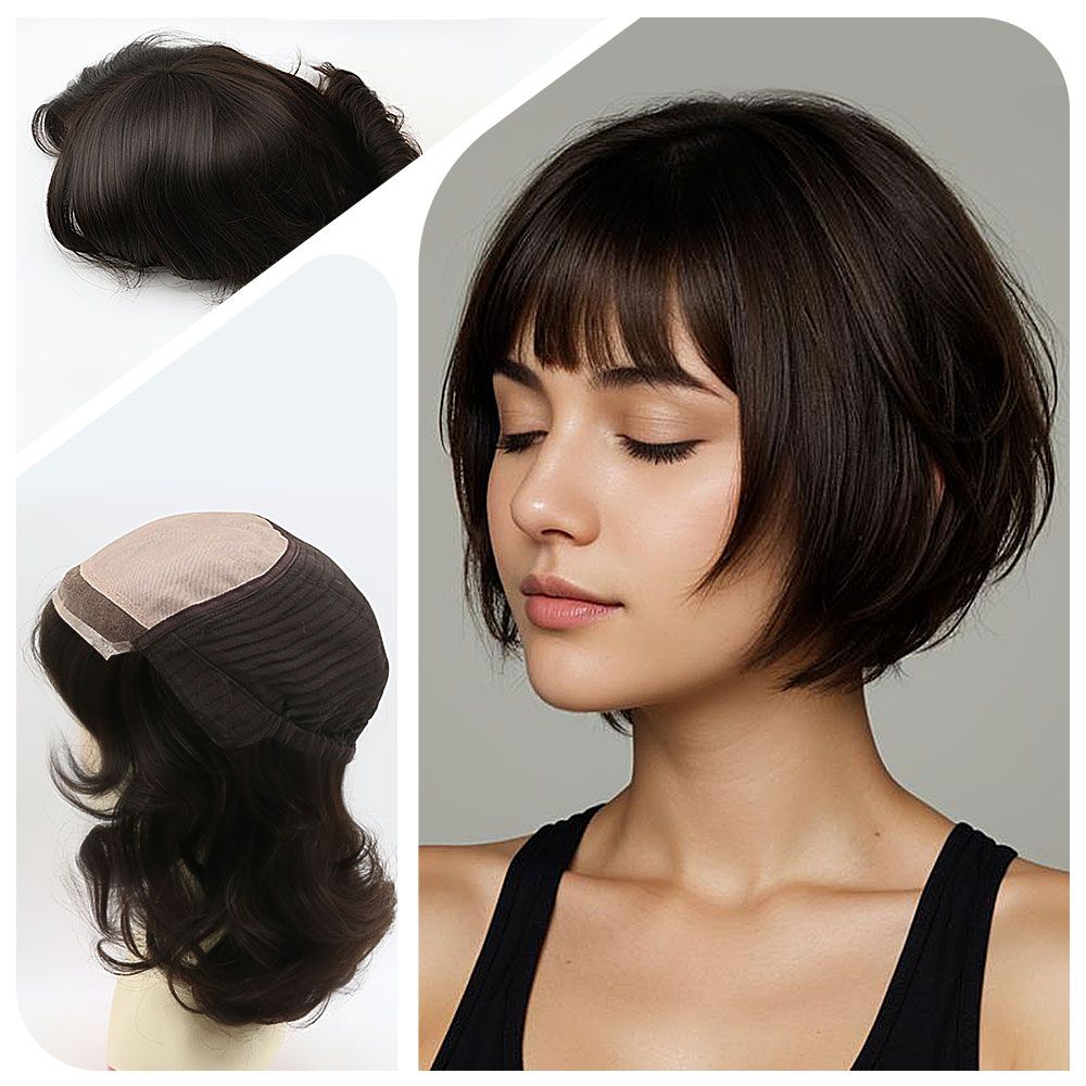 W49 Mono top with 1/2" Swiss Lace front,Wefted sides&back