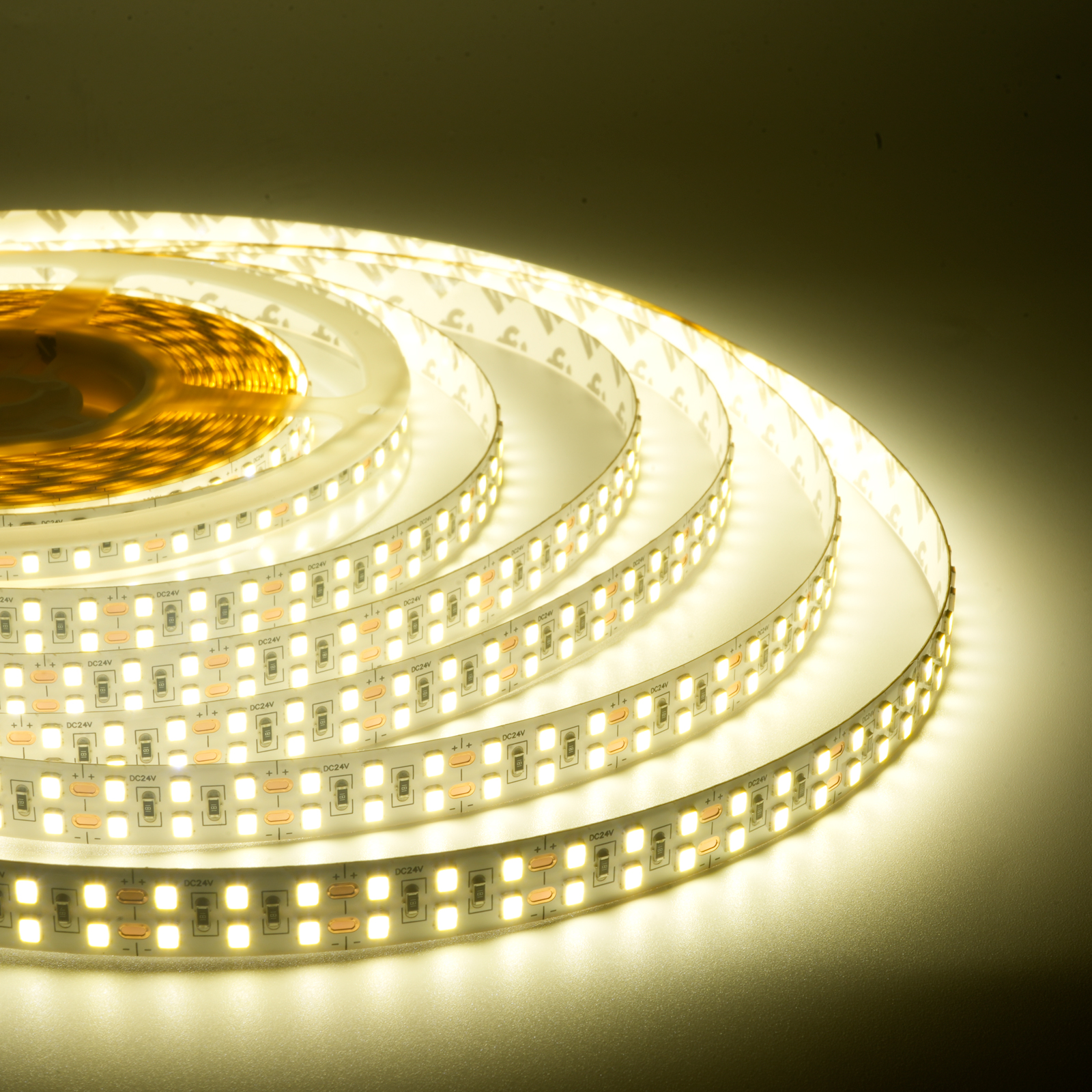 ODIFF Neutral Bare Plate Monochrome Flexible Led Light With Led Light Strip Low-Voltage Self-Adhesive High-Display Atmosphere Light Suitable For Home Furnizing Wardrobe Cabinet Wine Cabinet Household Soft Light Strip Copper Core Indoor And Outdoor Decorative Lamp Beads (240d-18w-24v-10m*12mm)