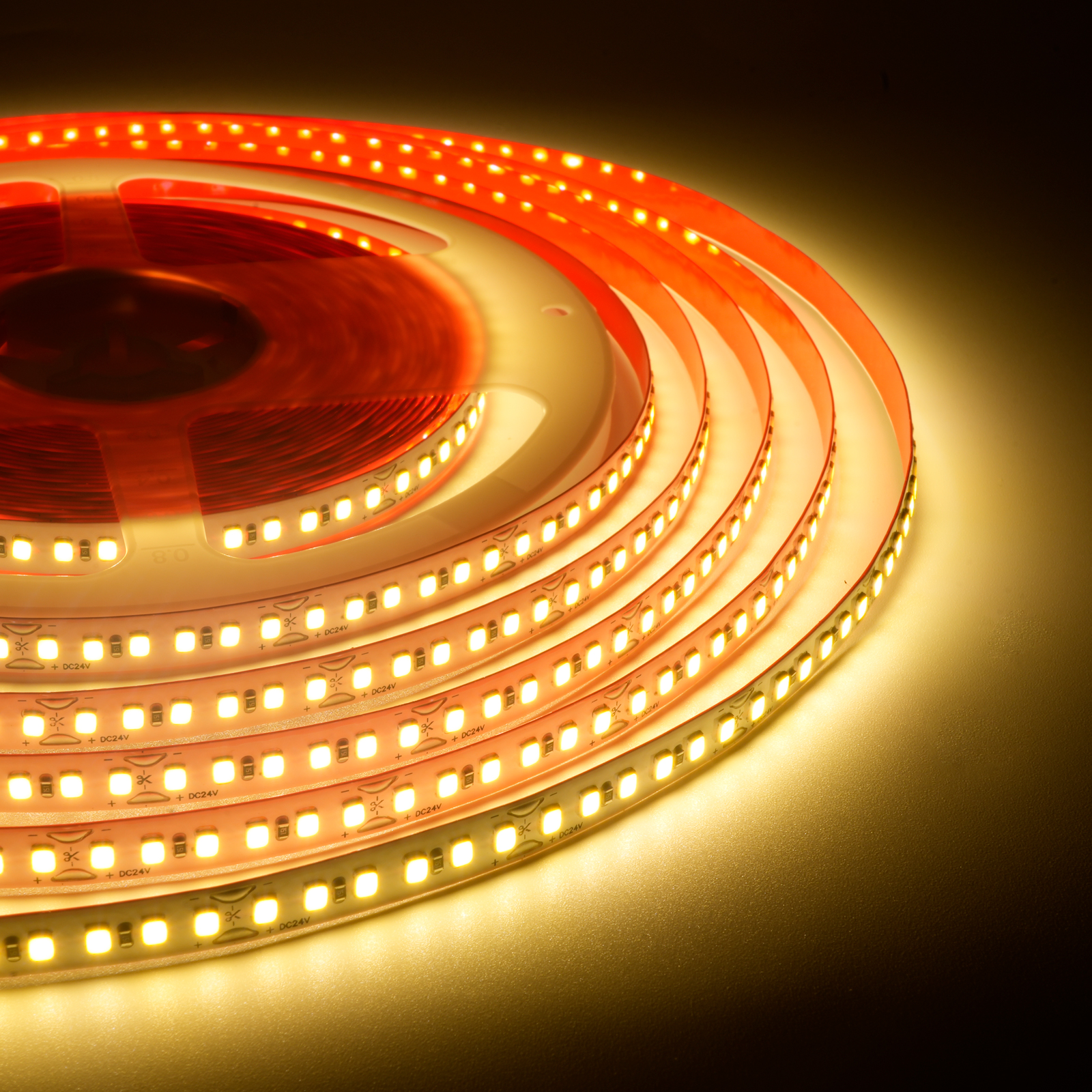 ODIFF Warm Light 3000k Low-Voltage Led Self-Adhesive Light Strip Ceiling Cabinet Wardrobe Lamp Embedded Line Lamp Highlight Line Type Self-Adhesive Strip Flexible Light Strip Atmosphere Light Patch Light Strip (Smd-180d-16w-24v-10m*8mm)