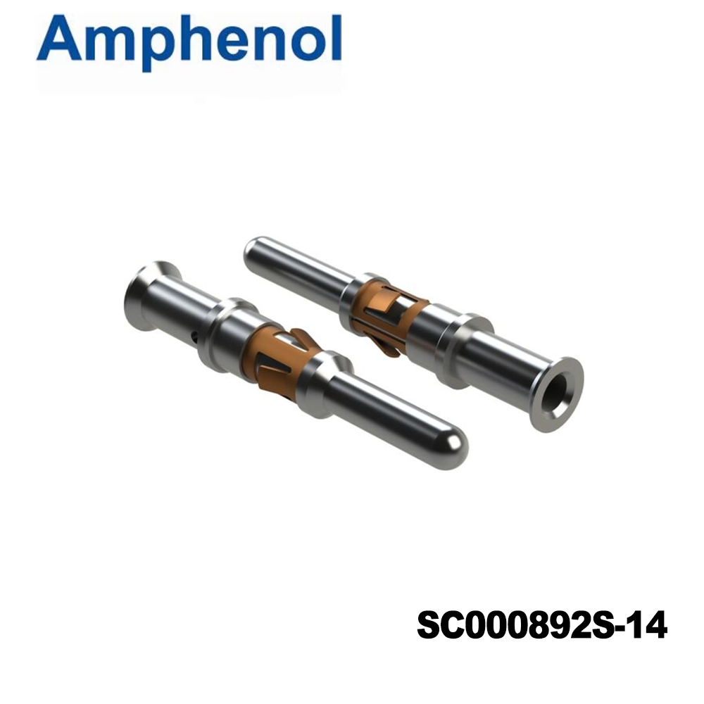 Amphenol SINE Systems SC000892S-14 Automotive Connectors Automotive Connectors Size 3.0mm Machined Pin Contact, 30A, 12-14AWG, Silver, ATPH Series Only