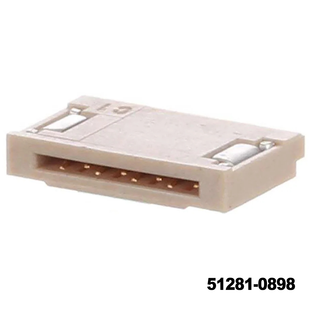 Molex 51281-0898 	FFC & FPC Connectors .5MM EASY-ON 08P RA SMT AU