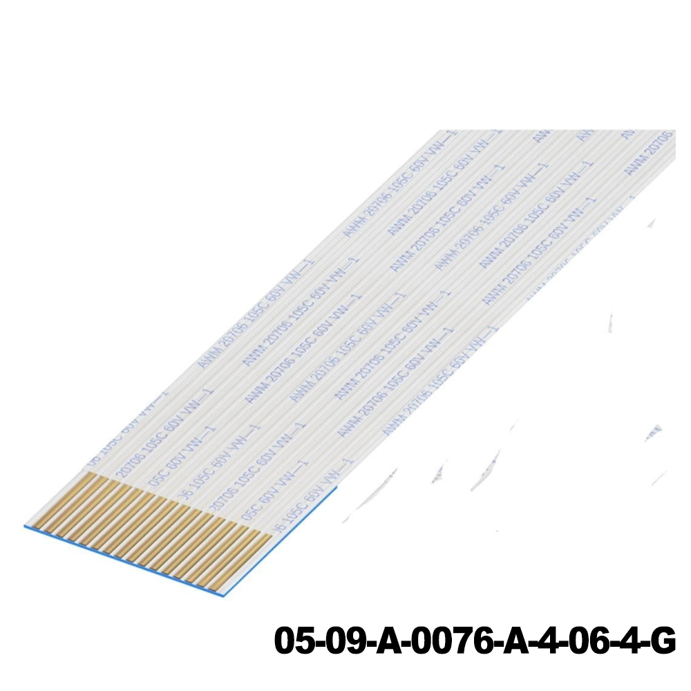 GCT 05-09-A-0076-A-4-06-4-G  FFC / FPC Jumper Cables 0.5mm Pitch FFC, 9 Contacts, A Type, L=76mm, Gold