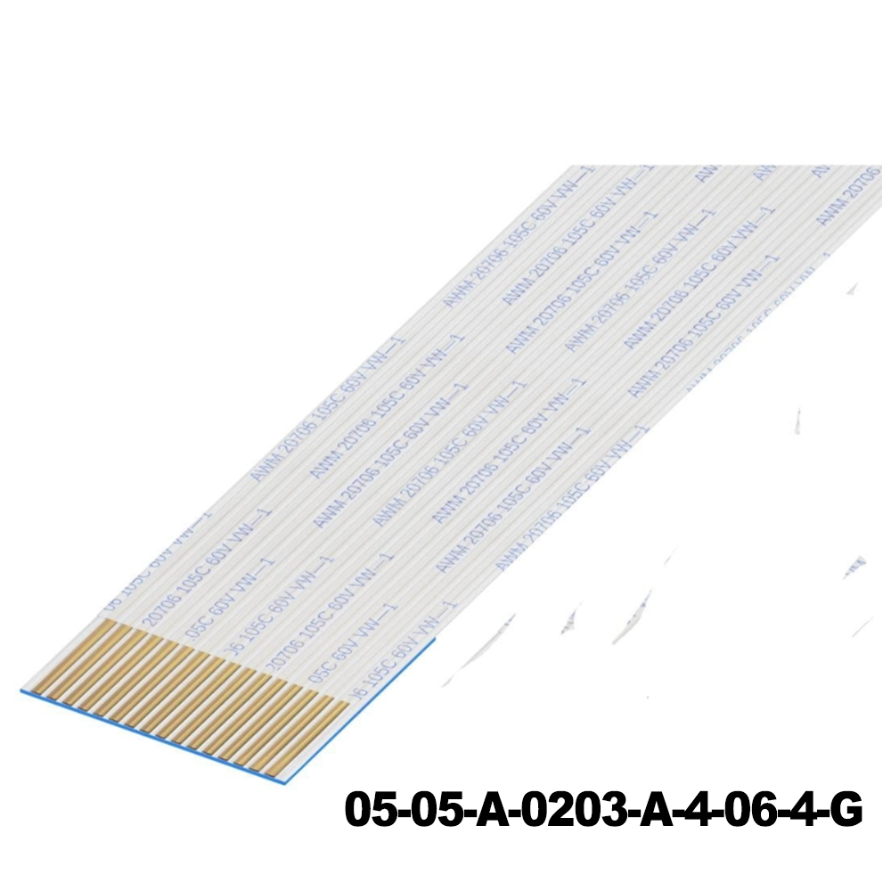 GCT 05-05-A-0203-A-4-06-4-G FFC / FPC Jumper Cables 0.5mm Pitch FFC, 5 Contacts, A Type, L=203mm, Gold