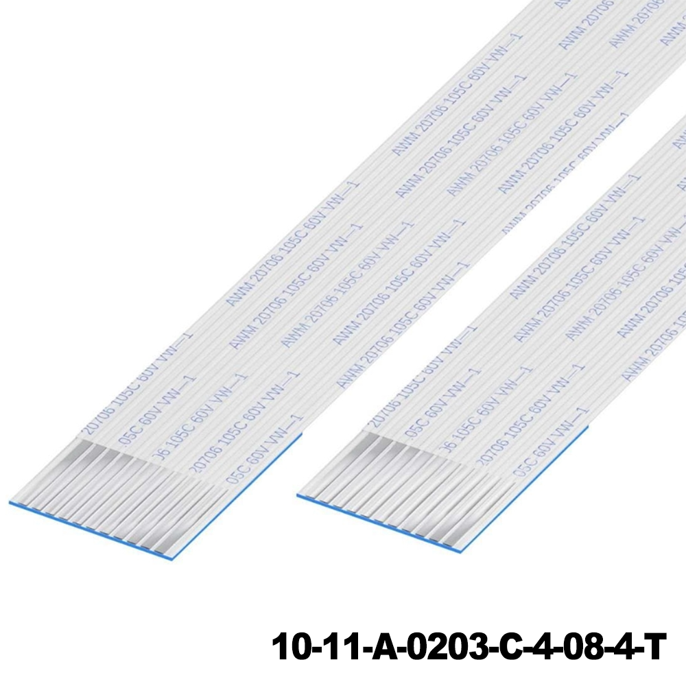 GCT 10-11-A-0203-C-4-08-4-T FFC / FPC Jumper Cables 1mm Pitch FlatFlexCable, 11Contact, Conductor SameSide, Len203mm/8in, Tin Plt