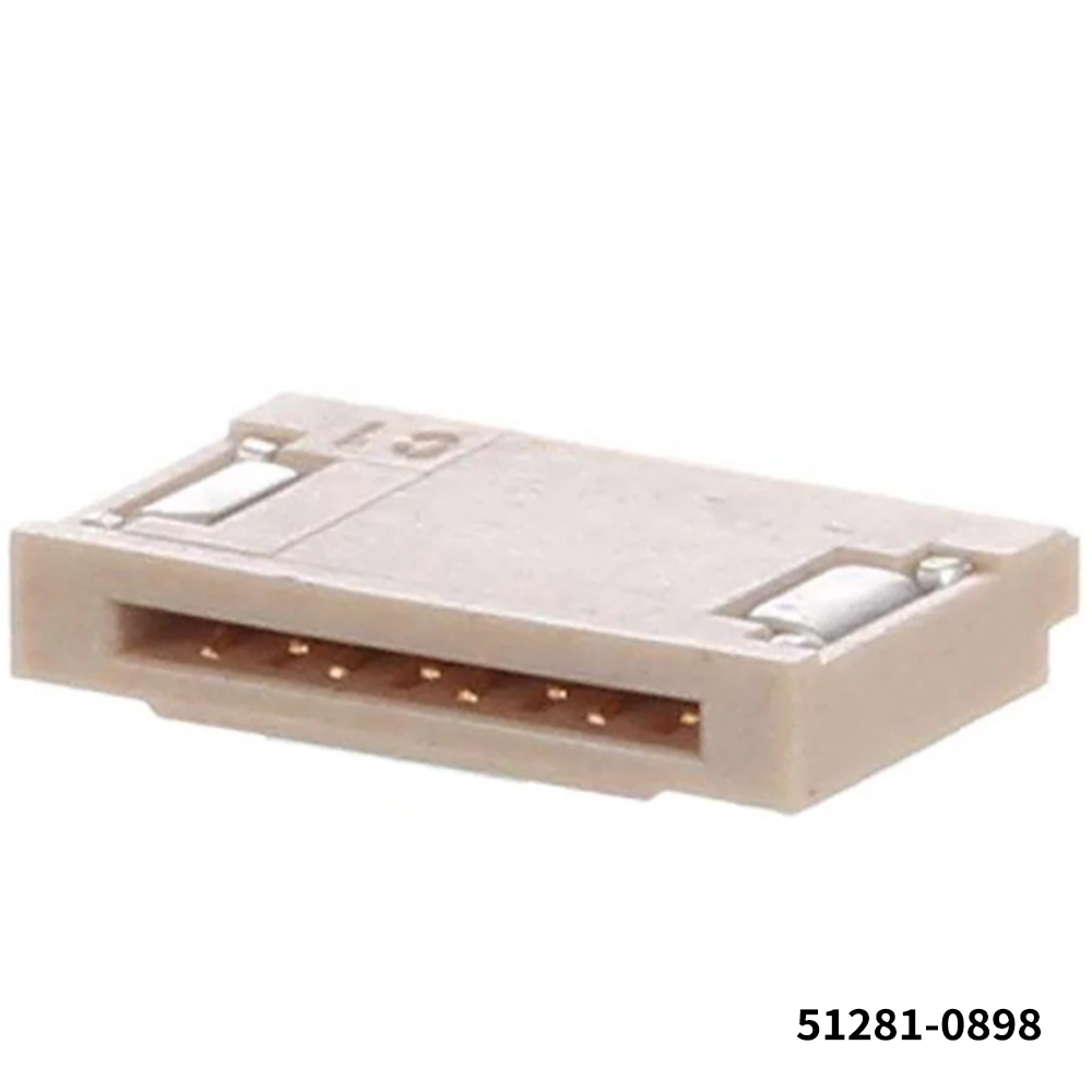Molex 51281-0898 FFC & FPC Connectors .5MM EASY-ON 08P RA SMT AU