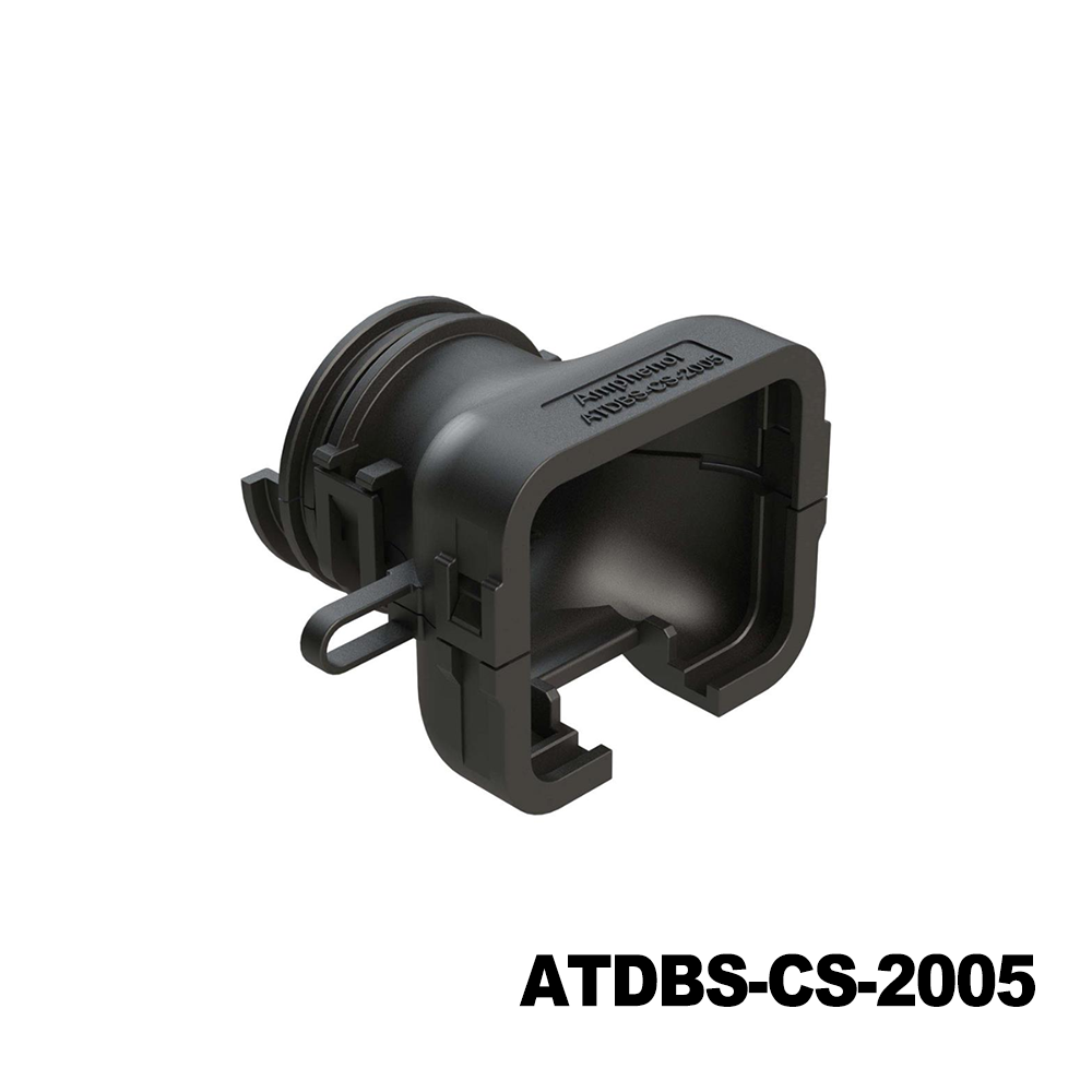 Amphenol SINE Systems ATDBS-CS-2005 Heavy Duty Power Connectors Straight Backshell for Plug with TPA, ATD Series, Black