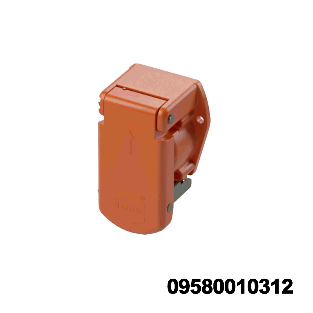 HARTING 09580010312 Heavy Duty Power Connectors UIC-IT 8/8 Pin WM Receptacle (orange)