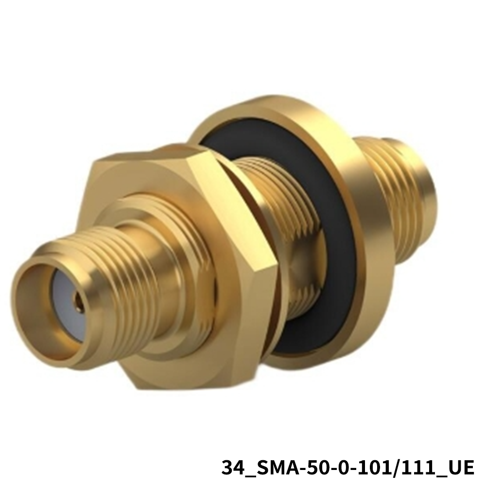HUBER+SUHNER34_SMA-50-0-101/111_UERF Adapters - In Series COAXIAL ADAPTER, SMA, 50 Ohm, Bulkhead, jack / jack (female / female)