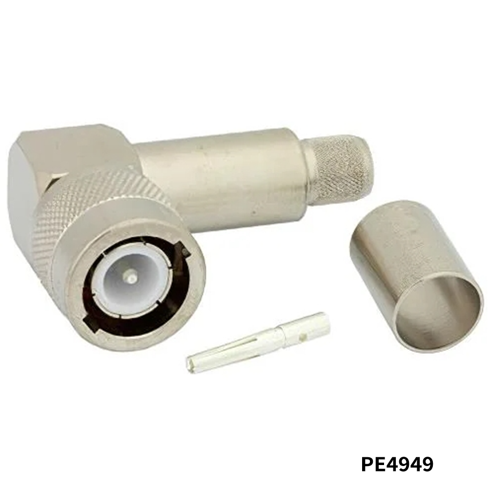 PasternackPE4949RF Connectors / Coaxial Connectors C Male Right Angle Connector Crimp/Solder Attachment for RG214, RG9, RG225, RG393