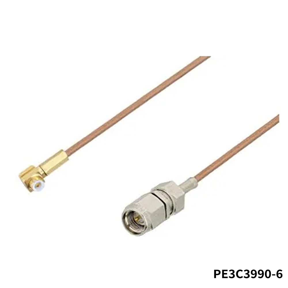 PasternackPE3C3990-6	RF Cable Assemblies Snap-On MMBX Plug Right Angle to SMA Male Cable 6 Inch Length Using RG178 Coax