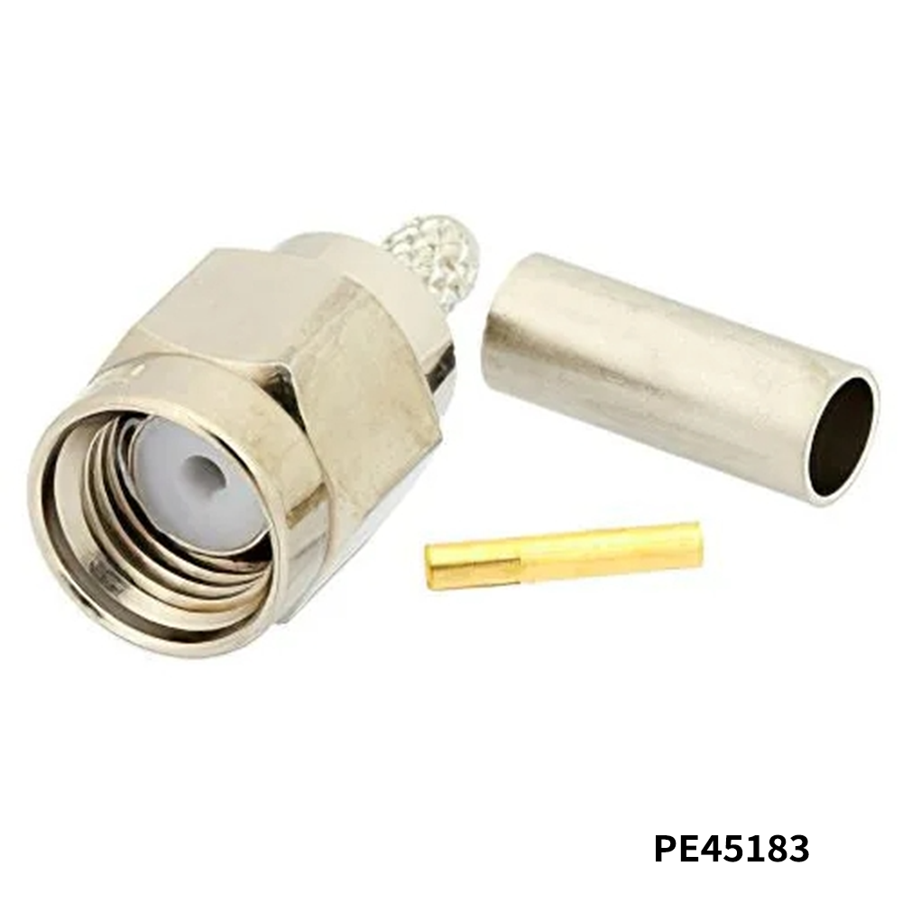 PasternackPE45183RF Connectors / Coaxial Connectors Reverse Polarity SMA Male Connector Crimp/Solder Attachment for RG188-DS, RG316-DS
