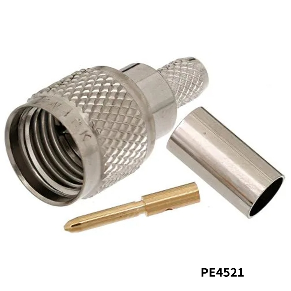 PasternackPE4521	RF Connectors / Coaxial Connectors Mini UHF Male Connector Crimp/Solder Attachment For RG55, RG141, RG142, RG223, RG400