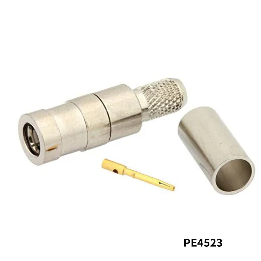 PasternackPE4523RF Connectors / Coaxial Connectors SMB Plug Connector Crimp/Solder Attachment for RG58, RG303, RG141, PE-C195, PE-P195, LMR-195, 0.195 inch