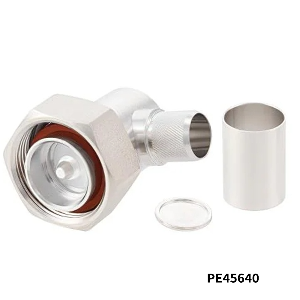 PasternackPE45640	RF Connectors / Coaxial Connectors 7/16 DIN Male Right Angle Connector Crimp/Solder Attachment for PE-C600, .600 inch, LMR-600, LMR-600-DB