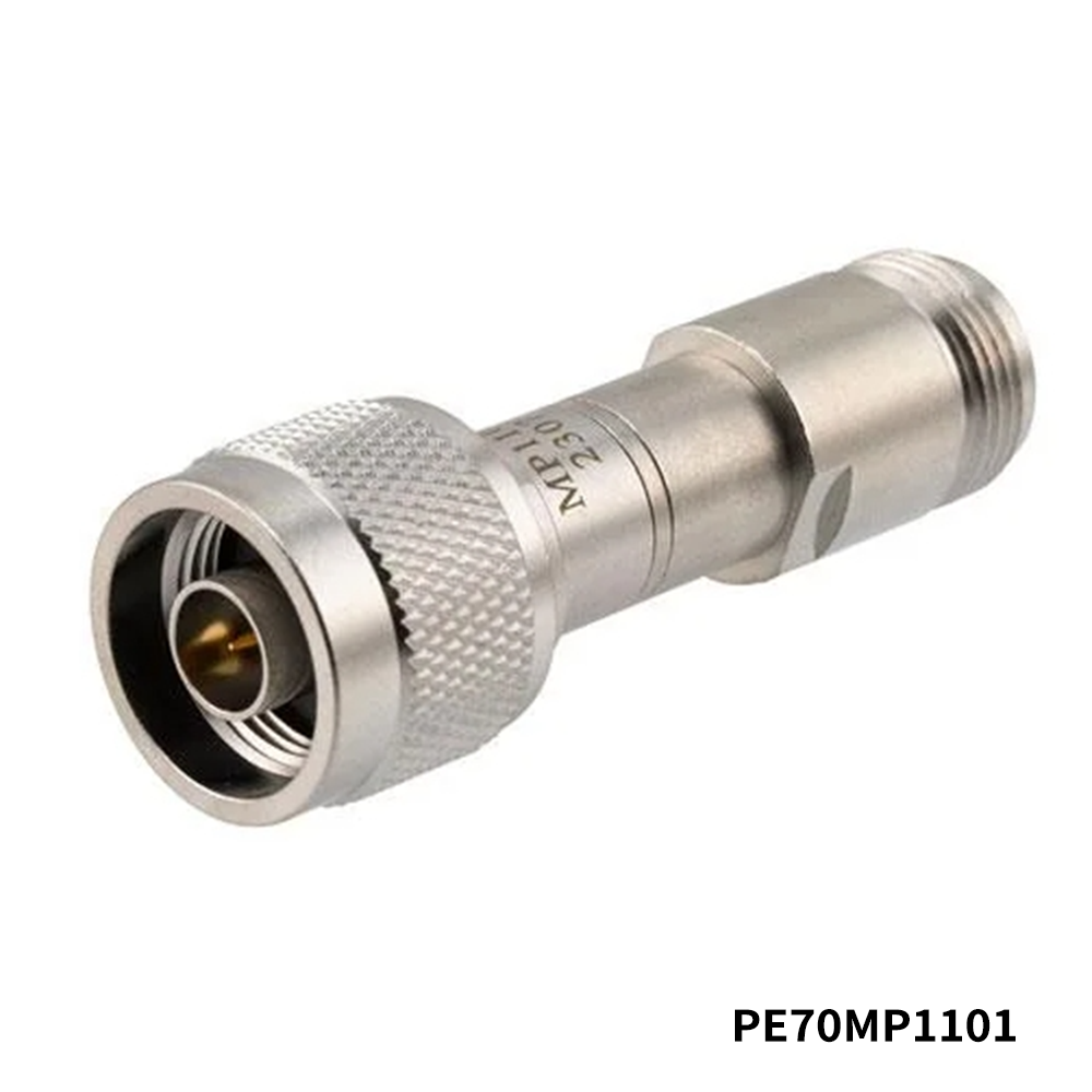 PasternackPE70MP1101	RF Adapters - In Series 50 Ohm N Male to 75 Ohm N Female Matching Pad Operating from DC to 3 GHz