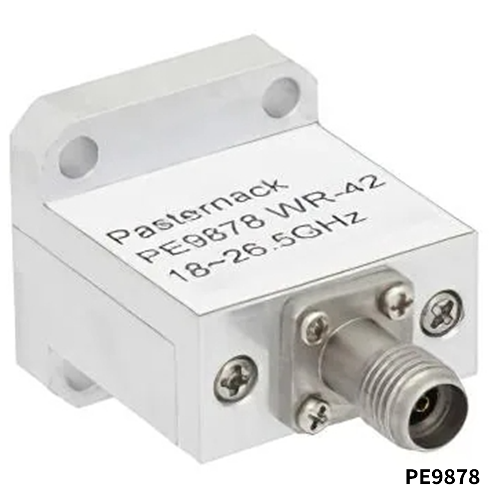 Pasternack PE9878RF Adapters - Between Series WR-42 Square Cover Flange to End Launch 2.92mm Female Waveguide to Coax Adapter Operating from 18 GHz to 26.5 GHz