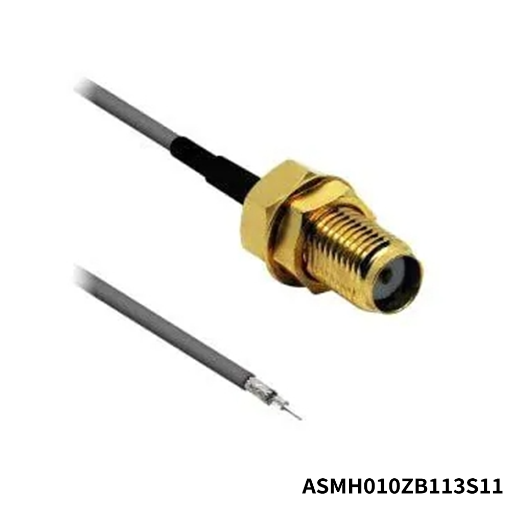 SirettaASMH010ZB113S11RF Cable Assemblies STRIPPED AND TINNED TO SMA FEMALE BULKHEAD REAR MOUNT 100mm 1.13mm CABLE
