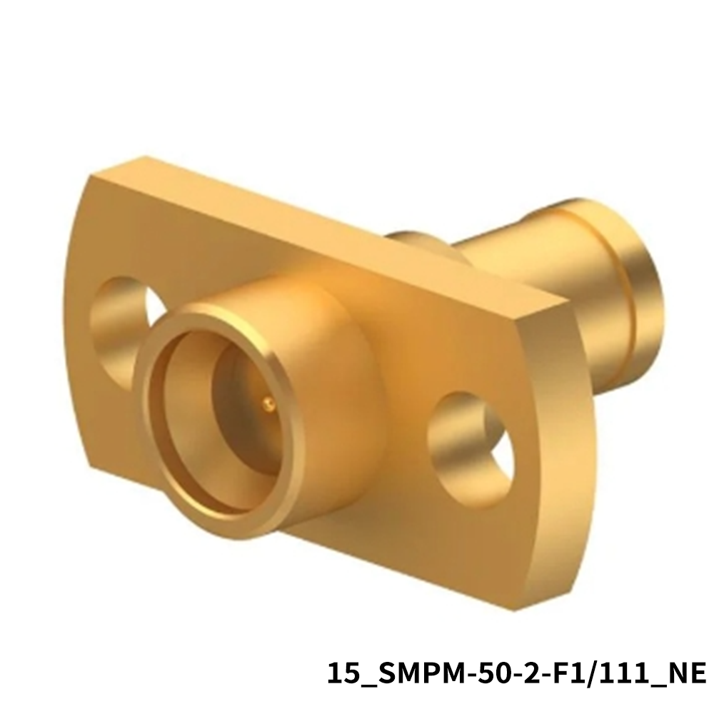 HUBER+SUHNER15_SMPM-50-2-F1/111_NERF Connectors / Coaxial Connectors COAXIAL CONNECTOR, SMPM, 50 Ohm, Straight panel cable plug (male), flange mount, full detent
