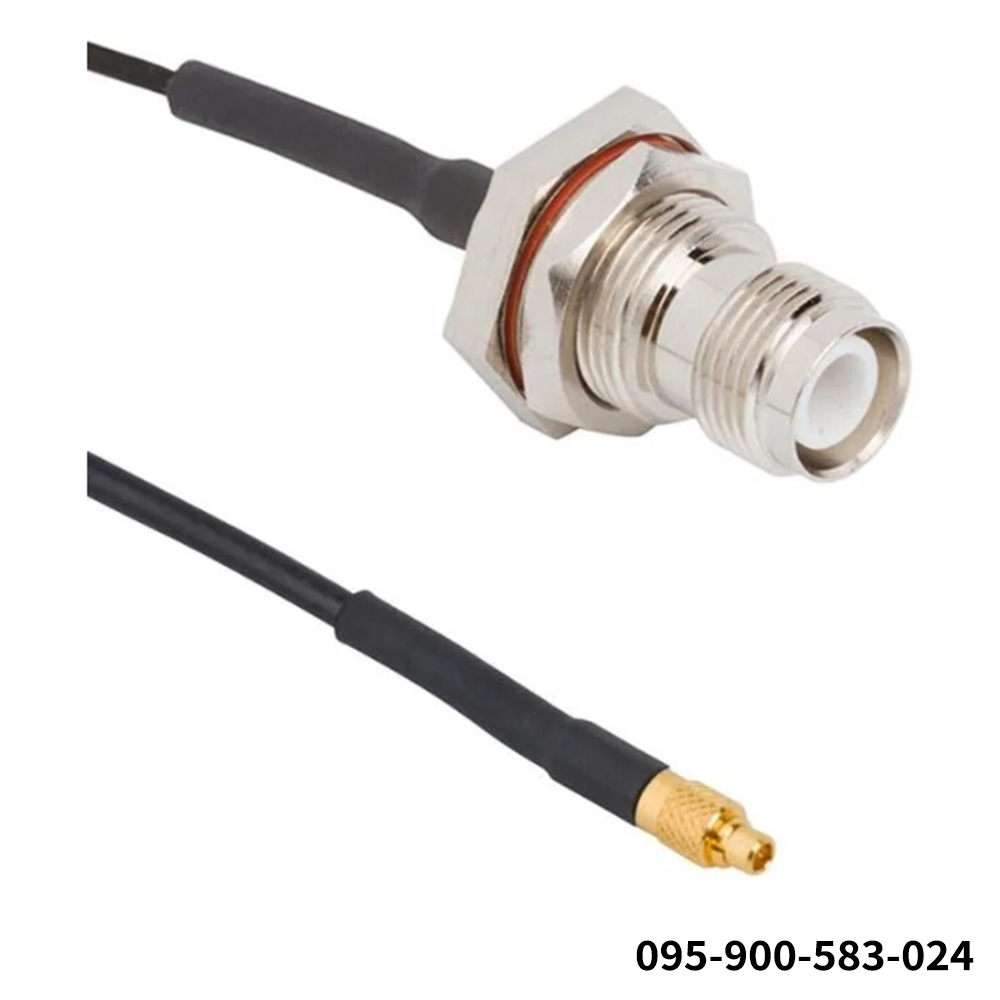Amphenol RF095-900-583-024RF Cable Assemblies MMCX Straight Plug to RP-TNC Straight Bulkhead Jack IP67 RG-174 24 Inches