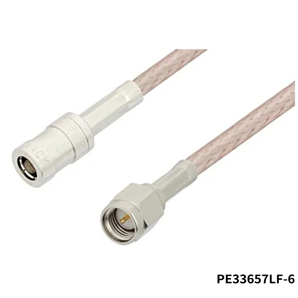 PasternackPE33657LF-6RF Cable Assemblies SMA Male to SMB Plug Cable 6 Inch Length Using RG316-DS Coax, RoHS