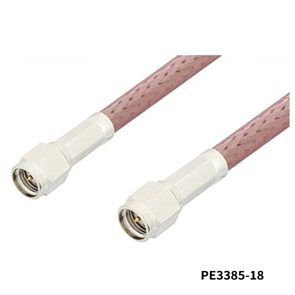 PasternackPE3385-18RF Cable Assemblies SMA Male to SMA Male Cable 18 Inch Length Using RG142 Coax