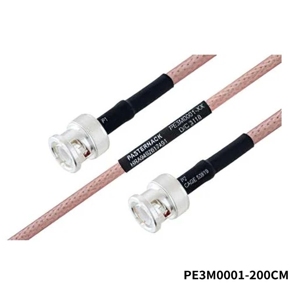 PasternackPE3M0001-200CMRF Cable Assemblies MIL-DTL-17 BNC Male to BNC Male Cable 200 cm Length Using M17/60-RG142 Coax