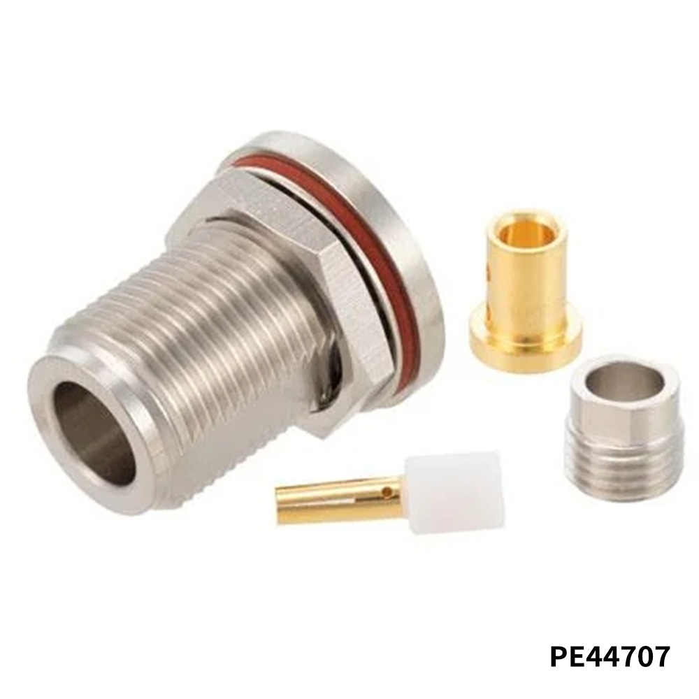 PasternackPE44707RF Connectors / Coaxial Connectors N Female Bulkhead Mount Connector Solder Attachment for PE-SR402AL, PE-SR402FL, PE-SR402FLJ, PE-SR402TN, RG402