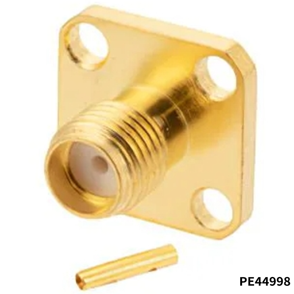 PasternackPE44998	RF Connectors / Coaxial Connectors SMA Female Connector Solder Attachment 4 Hole Flange Mount for RG405, RG405 Tinned, PE-SR405FL, PE-SR405AL, .340 inch Hole Spacing