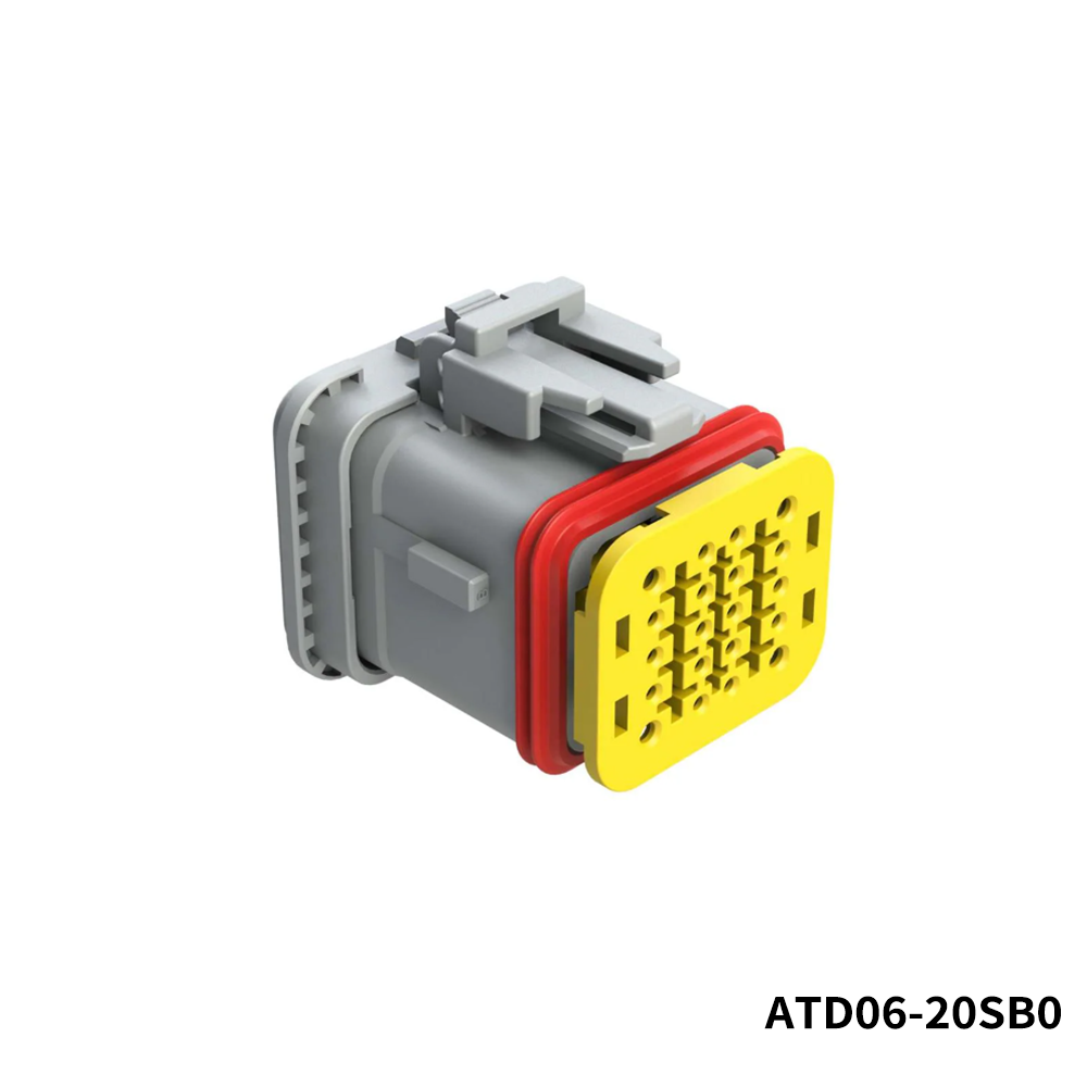 Amphenol SINE Systems ATD06-20SB0 Heavy Duty Power Connectors 20 (16+4) Position Plug, Socket, Integrated Latch w Connector Position Assurance (CPA) Lock, Keyed C, Green, End Cap, TPA Wedgelock Included