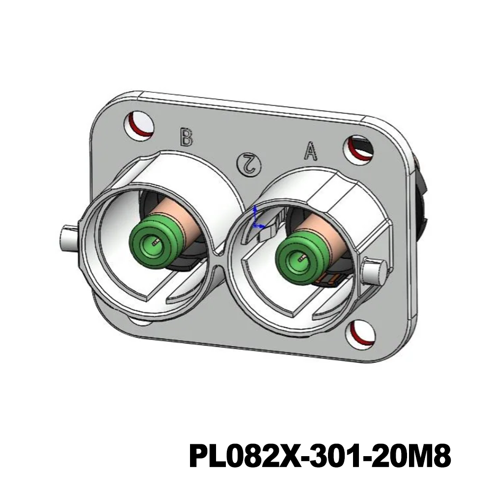 Amphenol Technical Products PL082X-301-20M8 EV Connectors 10MM POWERLOK 2 WAY RECEPTACLE M8 STUD X KEY WITH HVIL