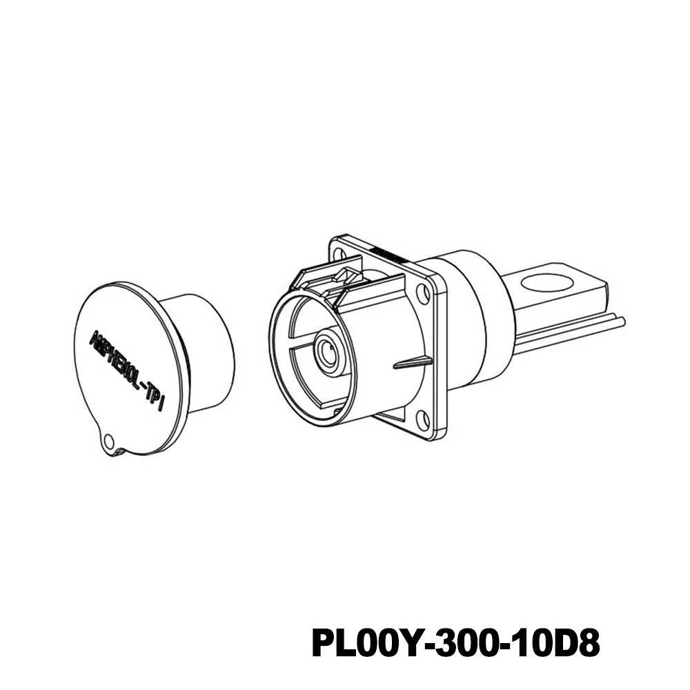 Amphenol Technical Products PL00Y-300-10D8 EV Connectors PowerLok 10mm 1POS Recpt Lug