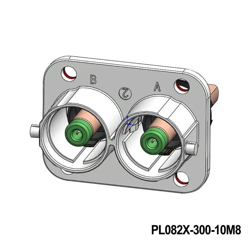 Amphenol Technical Products PL082X-300-10M8 EV Connectors 10MM POWERLOK 2 WAY RECEPTACLE M8 BUSBAR HOLE X KEY WITHOUT HVIL