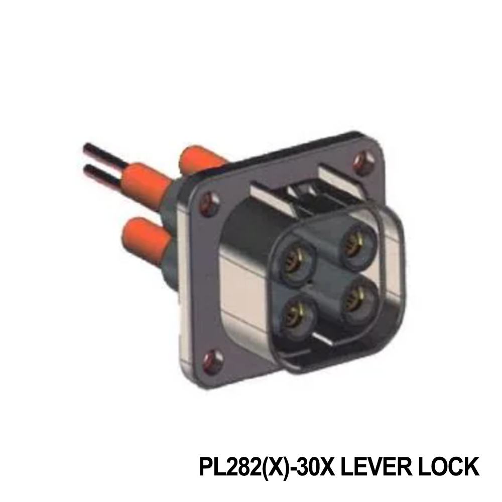Amphenol Technical Products PL282(X)-30X LEVER LOCK EV Connectors 10MM POWERLOK 2 WAY RIGHT ANGLE LEVER LOCK